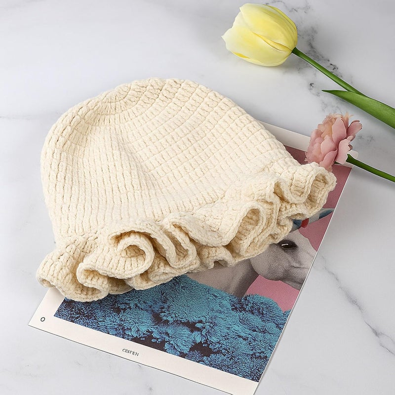 Ahouws Crochet Bucket Hat Women Trendy Knit Floppy Cap Cute Boho Handmade Beanies Outdoor Boho Travel Fishing Hat - Image 4